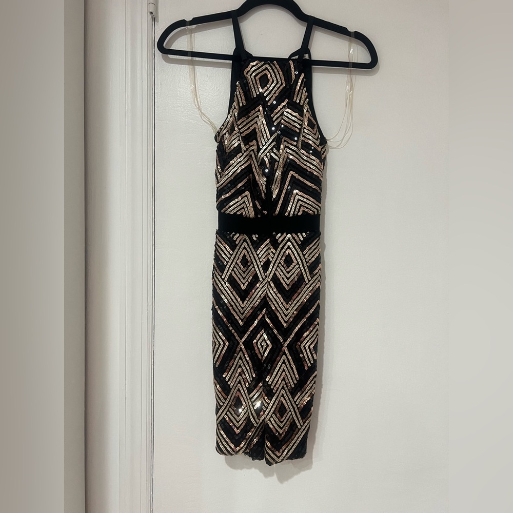 Charlotte Russe Black and Gold Mini Dress